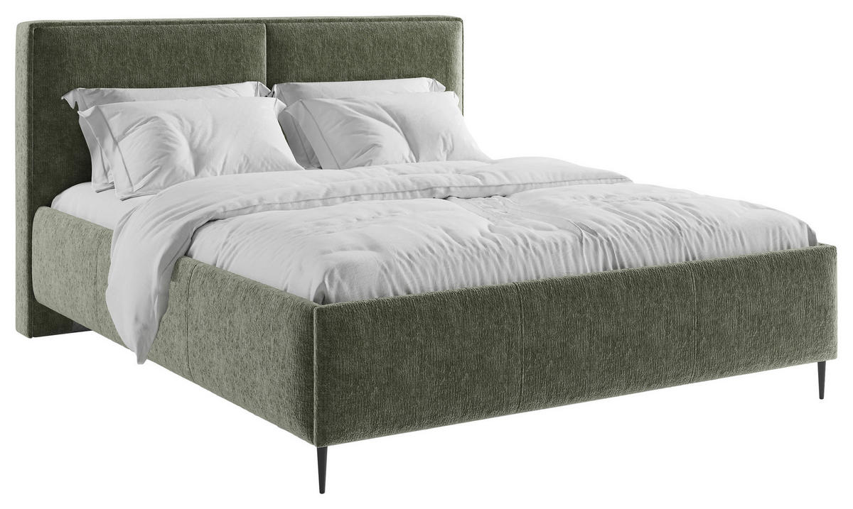 TAPECIRANI KREVET   180/200 cm   tamno zelena  - tamno zelena/crna, Moderno, drvni materijal/drvo (180/200cm) - MID.YOU