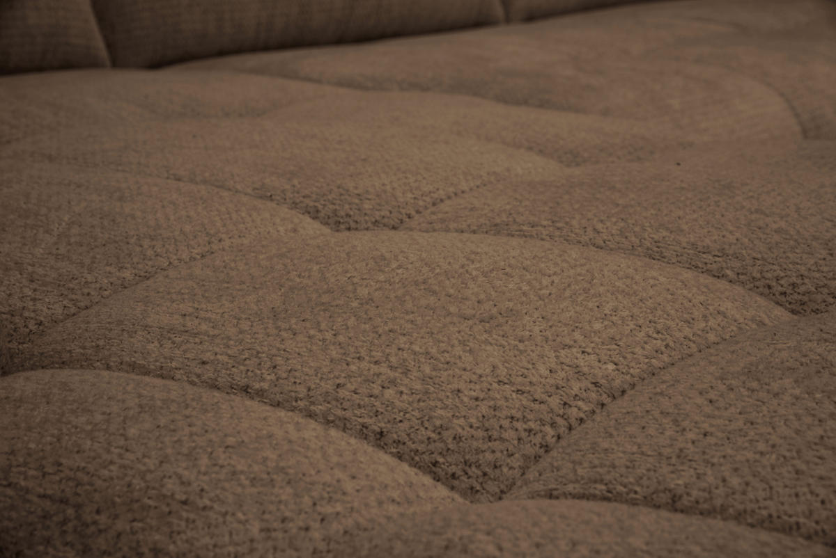 ECKSOFA Terracotta Chenille Armlehnenkissen, Rücken echt, Sitztiefenverstellung  - Terracotta/Schwarz, KONVENTIONELL, Textil/Metall (215/313cm) - Hom`in