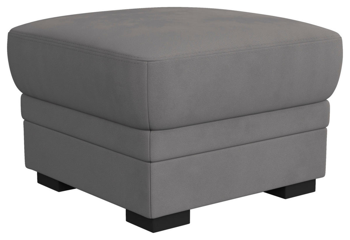 HOCKER in Textil Hellgrau  - Hellgrau/Schwarz, Basics, Kunststoff/Textil (68/45/68cm) - MID.YOU