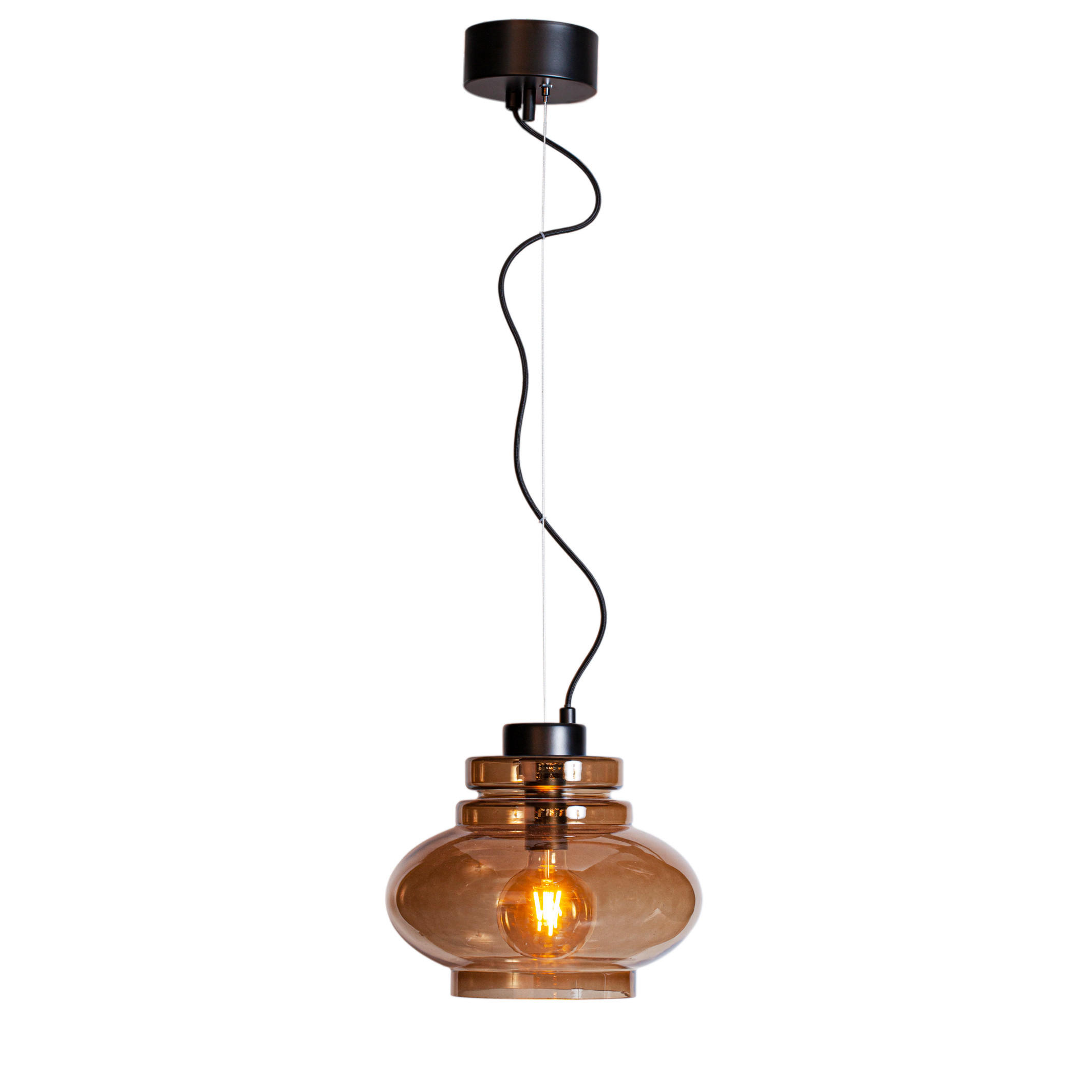 HÄNGELEUCHTE Dolores 30/150 cm   - Cognac, KONVENTIONELL, Glas (30/150cm) - By Rydéns