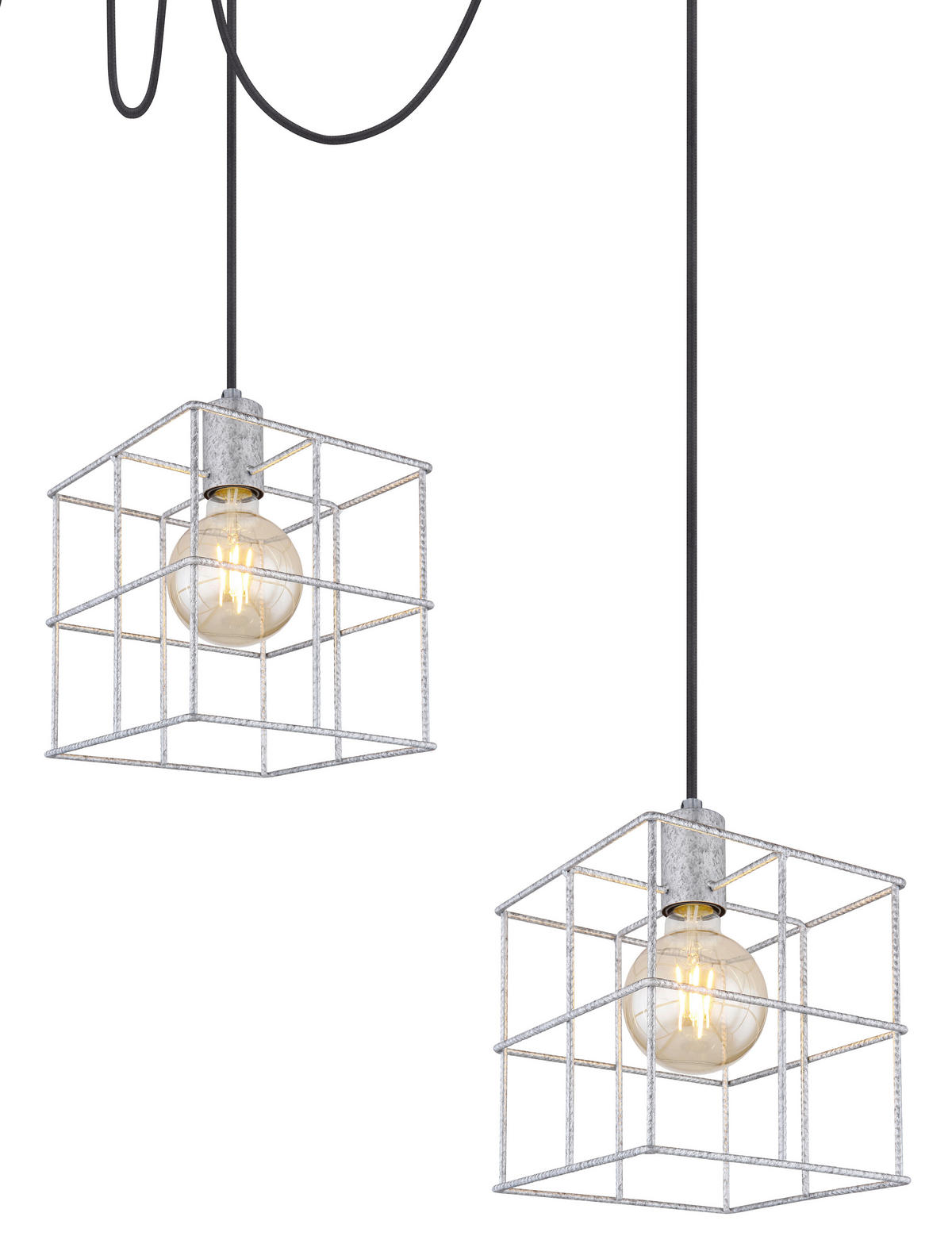 HÄNGELEUCHTE 20/300 cm    - Zinkfarben, Design, Metall (20/300cm) - Globo