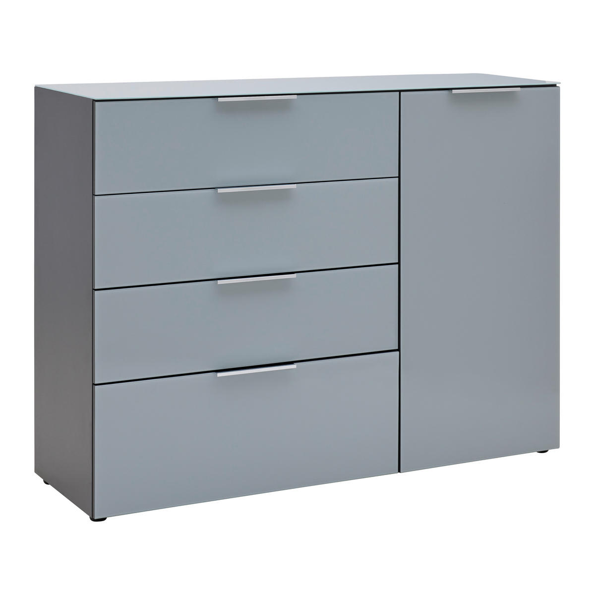 TÁLALÓSZEKRÉNY 134/102/42 cm  - ezüst/grafitszürke, Modern, műanyag/faalapú anyag (134/102/42cm) - Premium Living
