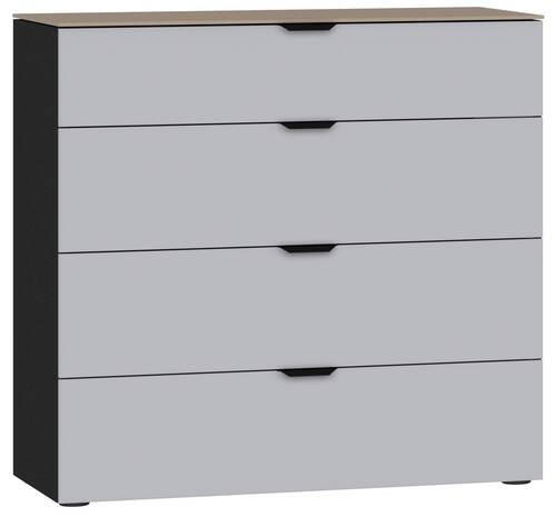 KOMMODE  in 90/87/43 cm  - Hellbraun/Hellgrau, Design, Glas/Holzwerkstoff (90/87/43cm) - Jutzler