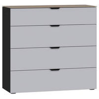 KOMMODE  in 90/87/43 cm  - Hellbraun/Hellgrau, Design, Glas/Holzwerkstoff (90/87/43cm) - Jutzler