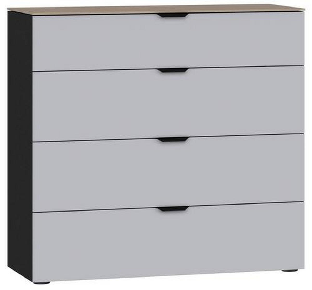 KOMMODE  in 90/87/43 cm  - Hellbraun/Hellgrau, Design, Glas/Holzwerkstoff (90/87/43cm) - Jutzler