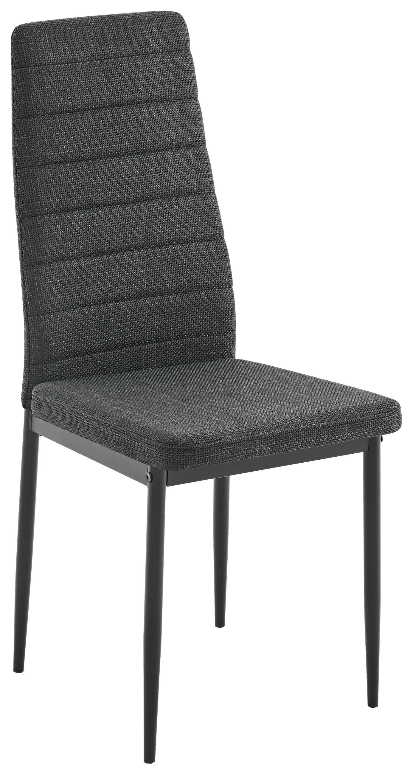 STUHL Leinenoptik Dunkelgrau  - Dunkelgrau/Schwarz, Design, Textil/Metall (41/98/52cm) - Ti'me