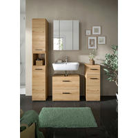 BADEZIMMER 4-teilig  in 120 cm  - Schwarz/Eiche Artisan, Basics, Holzwerkstoff/Kunststoff (120cm) - MID.YOU