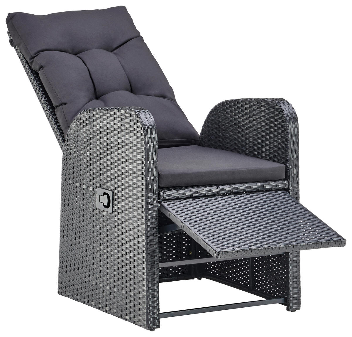 LOUNGESESSEL Schwarz Stahl  - Schwarz, MODERN, Kunststoff/Textil (57/105/73cm) - Ambia Garden