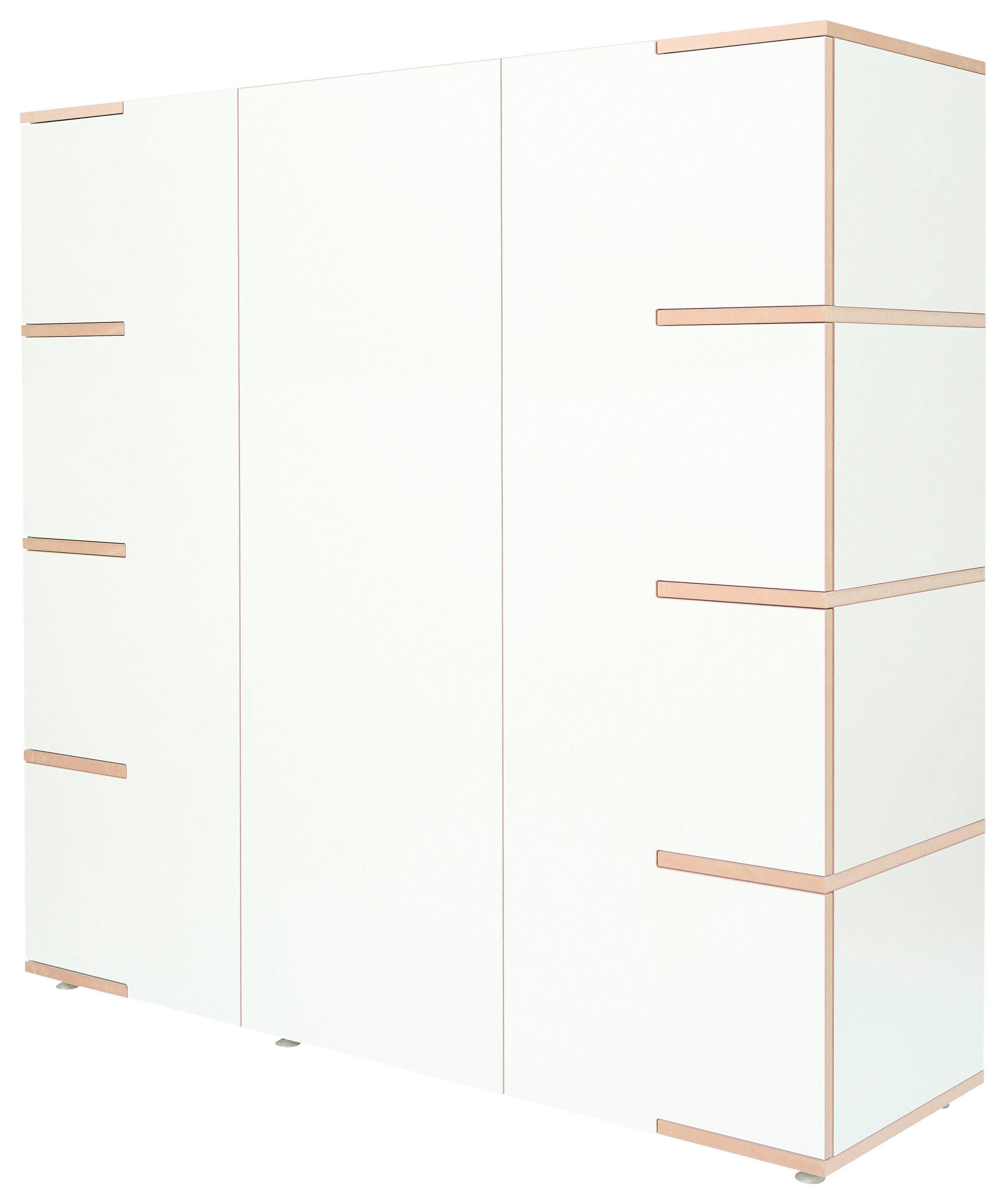 Thumbnail - Tojo Highboard, Weiß, Buche, Holzwerkstoff, 3 Fächer, 150x145x45 cm, Beimöbel erhältlich, in verschiedenen Größen erhält...