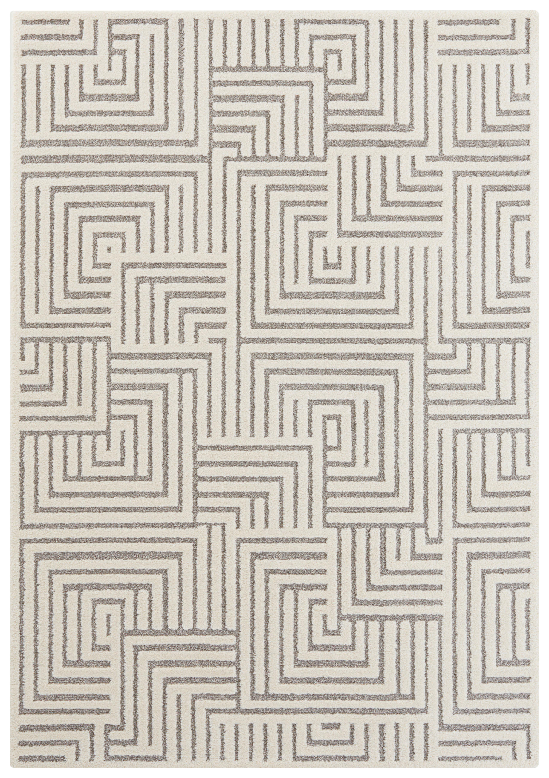 HOCHFLORTEPPICH 80/150 cm New York Grau, Creme  - Creme/Grau, Basics, Kunststoff/Textil (80/150cm) - Hanse Home