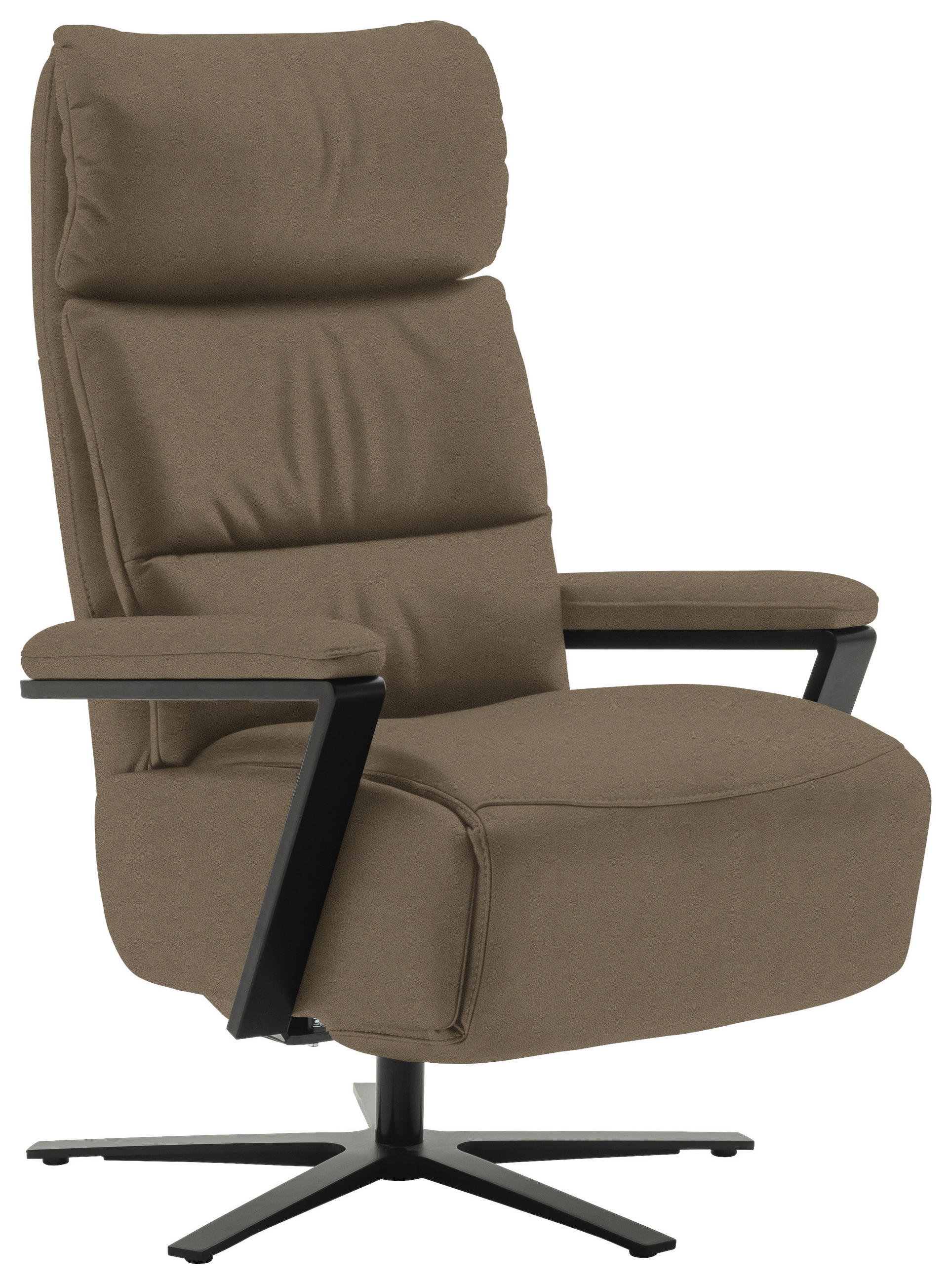FERNSEHSESSEL  mit Relaxfunktion Echtleder Hellbraun  - Hellbraun/Schwarz, Design, Leder/Metall (74/111/85cm) - Schöner Wohnen