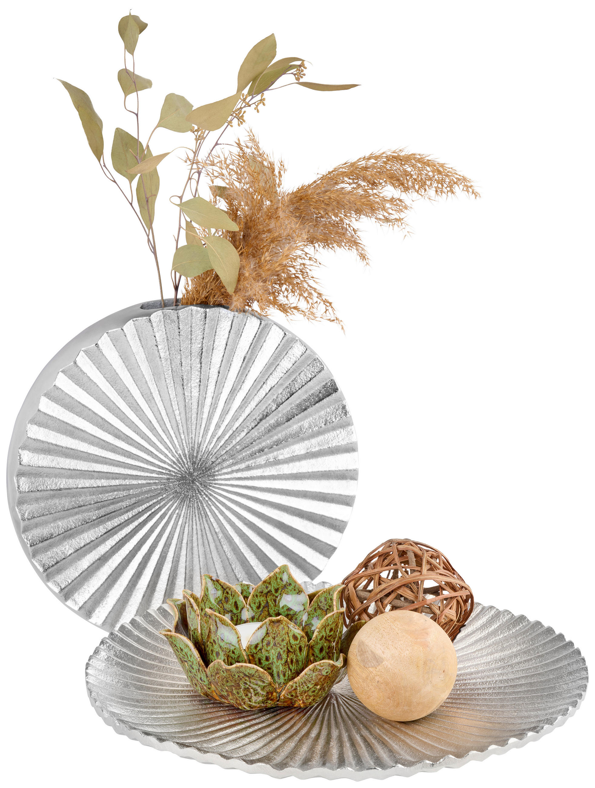VASE 27.5 cm  - Nickelfarben, Basics, Metall (28,5/27,5/5cm) - Ambia Home