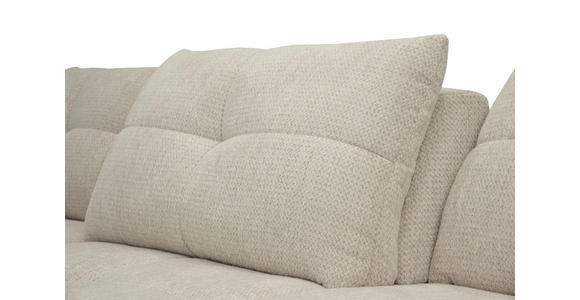 ECKSOFA Taupe Chenille Armlehnenkissen, Rücken echt, Sitztiefenverstellung  - Taupe/Schwarz, KONVENTIONELL, Textil/Metall (215/313cm) - Hom`in