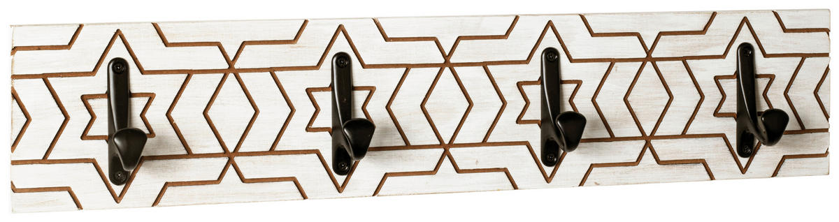 HAKENLEISTE  in Schwarz, Weiß  - Schwarz/Weiß, MODERN, Holzwerkstoff (60/13/6cm)