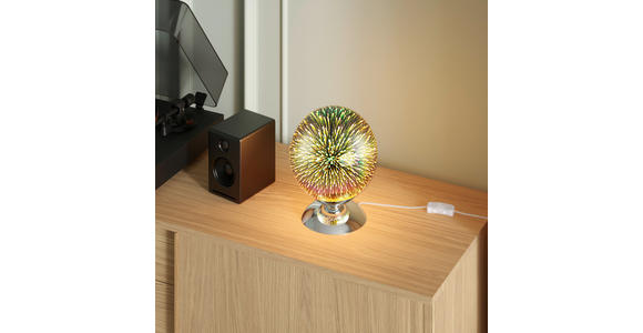 TISCHLEUCHTE Galaxy 20/25 cm  - Chromfarben, LIFESTYLE, Glas/Metall (20/25cm) - Novel