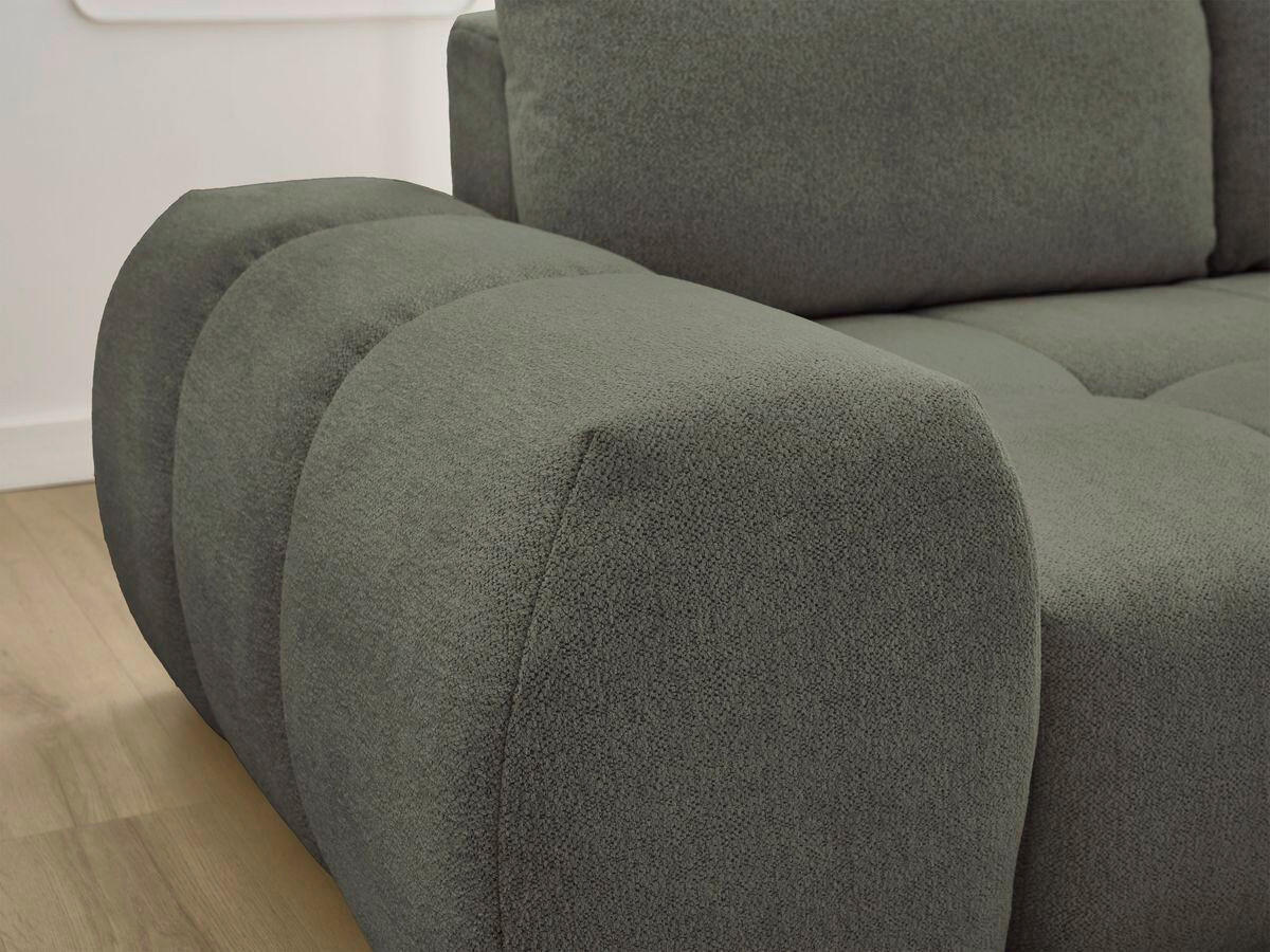 ECKSCHLAFSOFA EVEREST  mit Rücken echt, Armteil links, Armteil rechts Flachgewebe Grün  - Schwarz/Grün, MODERN, Kunststoff/Textil (318/180cm) - Livetastic