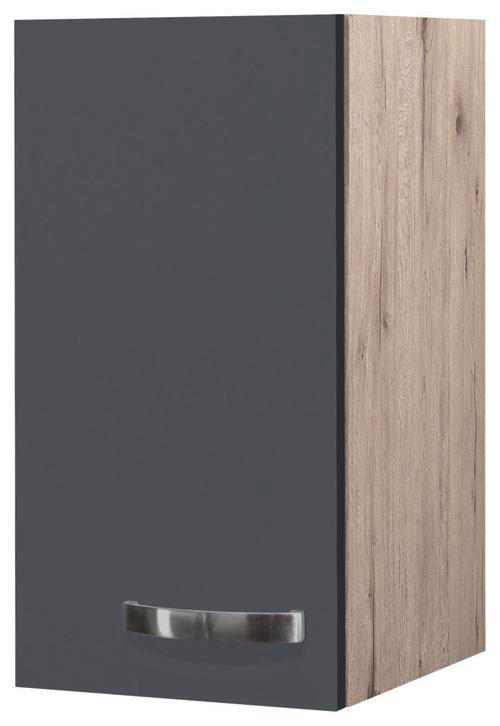 KÜCHENOBERSCHRANK 30/54/32 cm  in Dunkelgrau, Eiche San Remo  - Edelstahlfarben/Dunkelgrau, MODERN, Holzwerkstoff/Metall (30/54/32cm) - FlexWell