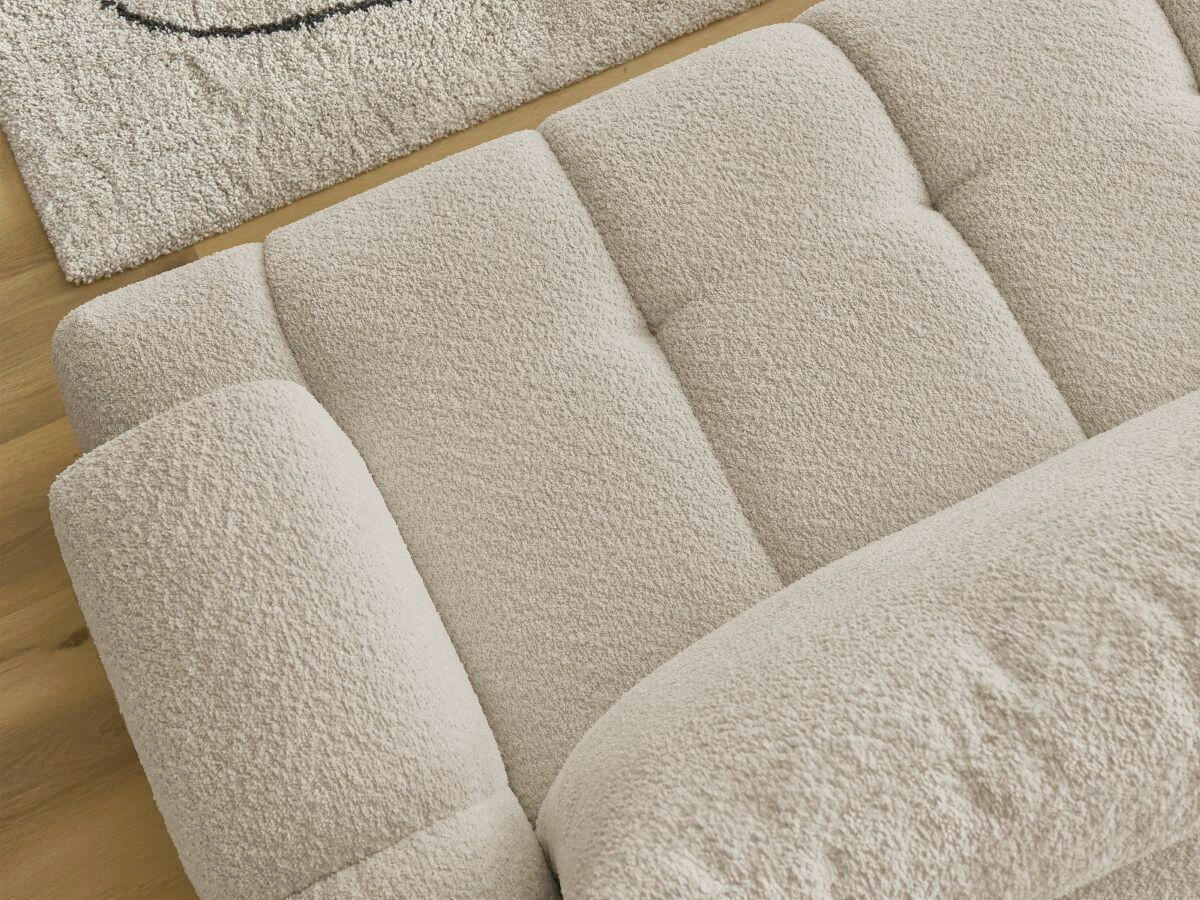 ECKSCHLAFSOFA FUJI Bouclé Beige  inkl.  - Beige/Schwarz, MODERN, Kunststoff/Textil (160/292cm)