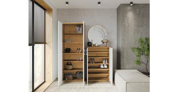 SCHUHSCHRANK 70/106/33,4 cm  - Alufarben/Weiß, KONVENTIONELL, Holzwerkstoff/Kunststoff (70/106/33,4cm) - Xora