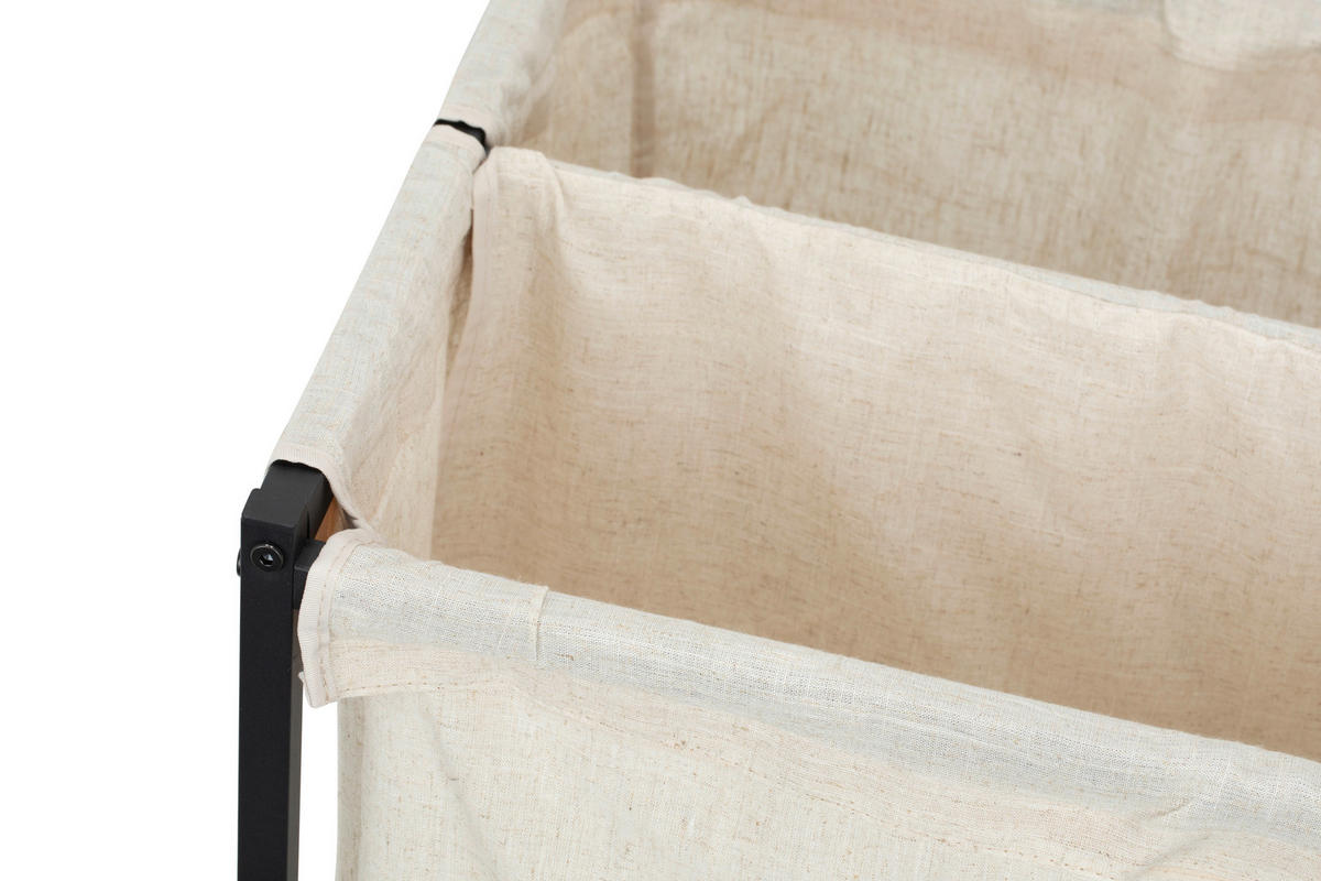 KOŠ NA PRÁDLO - černá, Moderní, kov/textil (55/80/56cm) - PBJ