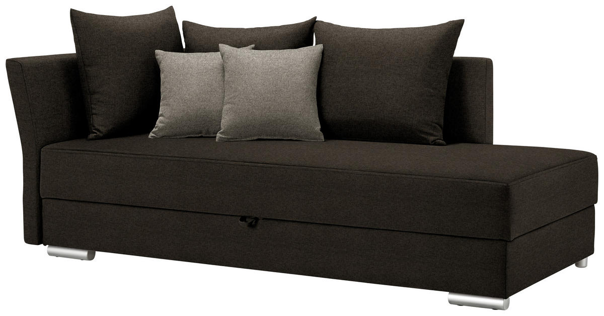 LIEGE Webstoff Dunkelbraun  - Chromfarben/Hellbraun, Design, Kunststoff/Textil (220/93/100cm) - Livetastic
