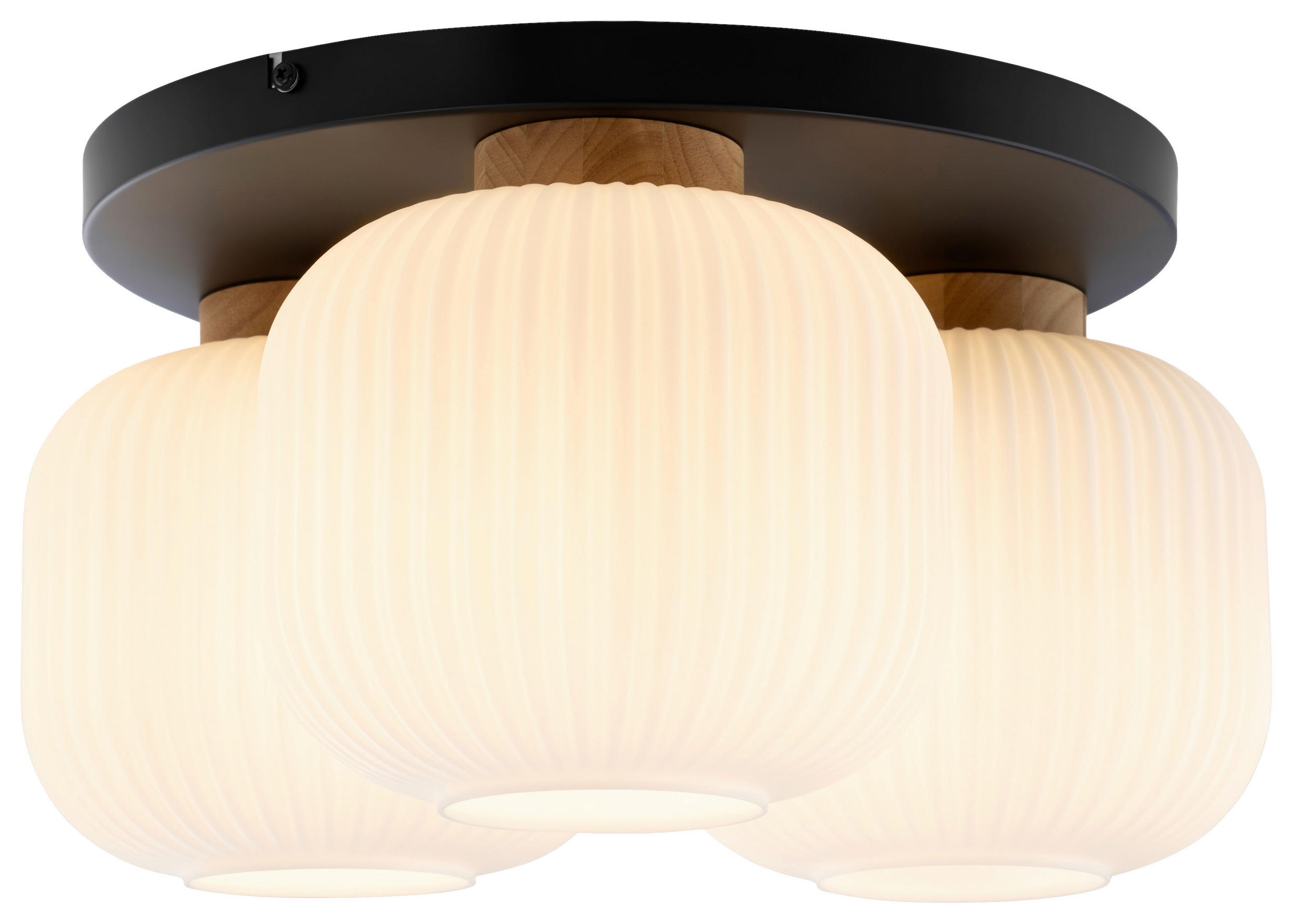 DECKENLEUCHTE  45.5/22 cm    - Weiß, Trend, Glas/Holz (45.5/22cm) - Collet's Monde