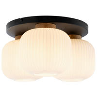 DECKENLEUCHTE  45.5/22 cm    - Weiß, Trend, Glas/Holz (45.5/22cm) - Collet's Monde