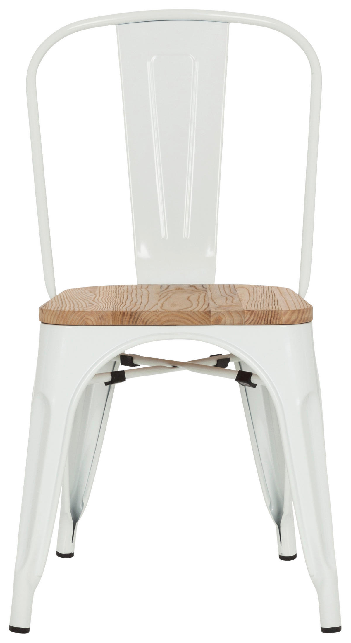 STOL, les, kovina bela, temno rjava  - bela/temno rjava, Basics, kovina/les (44/84/54cm) - MID.YOU