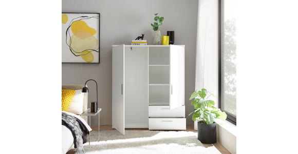 HIGHBOARD , 120/140/38 cm, 2 Schublade(n)  - Alufarben/Weiß, KONVENTIONELL, Holzwerkstoff/Kunststoff (120/140/38cm) - Carryhome
