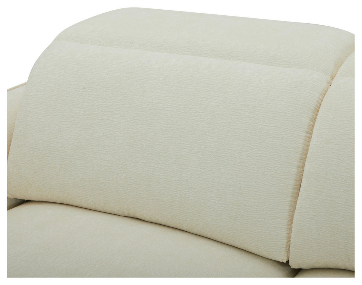 3-SITZER-SOFA in Flachgewebe Creme  - Creme/Schwarz, Lifestyle, Textil/Metall (198/83/107/111cm) - Livetastic