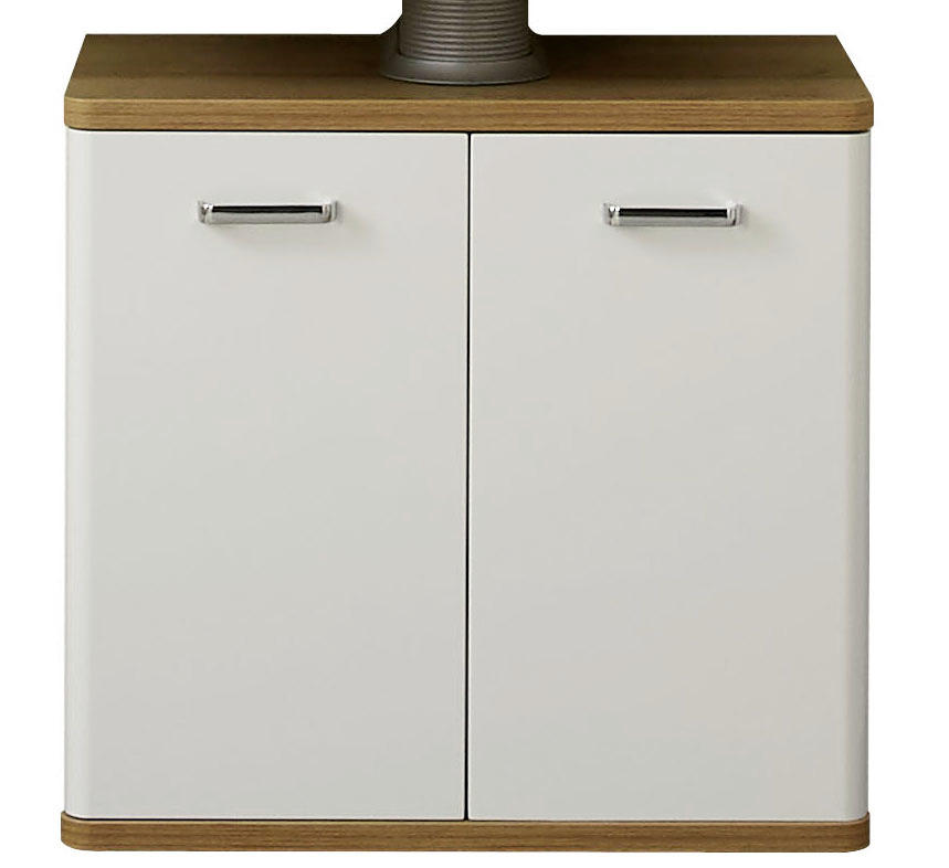 WASCHBECKENUNTERSCHRANK 60/53/33 cm  - Chromfarben/Eichefarben, KONVENTIONELL, Holzwerkstoff/Metall (60/53/33cm) - Xora
