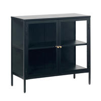 KOMMODE CARMEL SIDEBOARD 2 SECTION  in 90/85/40 cm  - Goldfarben/Schwarz, Basics, Glas/Metall (90/85/40cm) - Livetastic