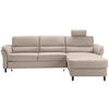 ECKSOFA in Lederlook Beige  - Beige/Schwarz, Modern, Holz/Textil (279/176cm) - Livetastic
