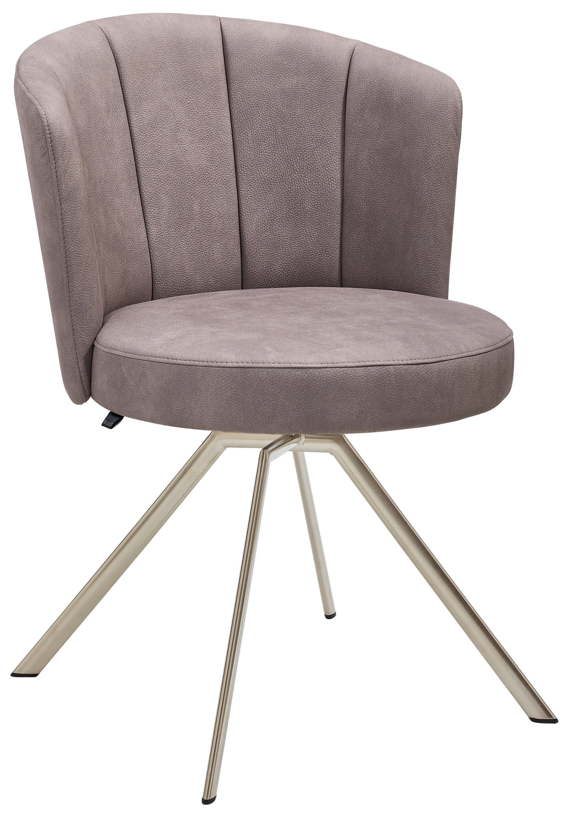 STUHL  Lederauswahl, Stoffauswahl, Typenauswahl, Sitzfläche 360° drehbar Mikrofaser  Grau, Edelstahlfarben  - Edelstahlfarben/Grau, Design, Textil/Metall (62/83/64cm) - Venjakob