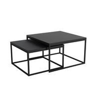 SOFFBORD SET i metall, trämaterial 76/66/76/66/47/40 cm  - grafitfärgad/svart, Trend, metall/trämaterial (76/66/76/66/47/40cm) - Stylife
