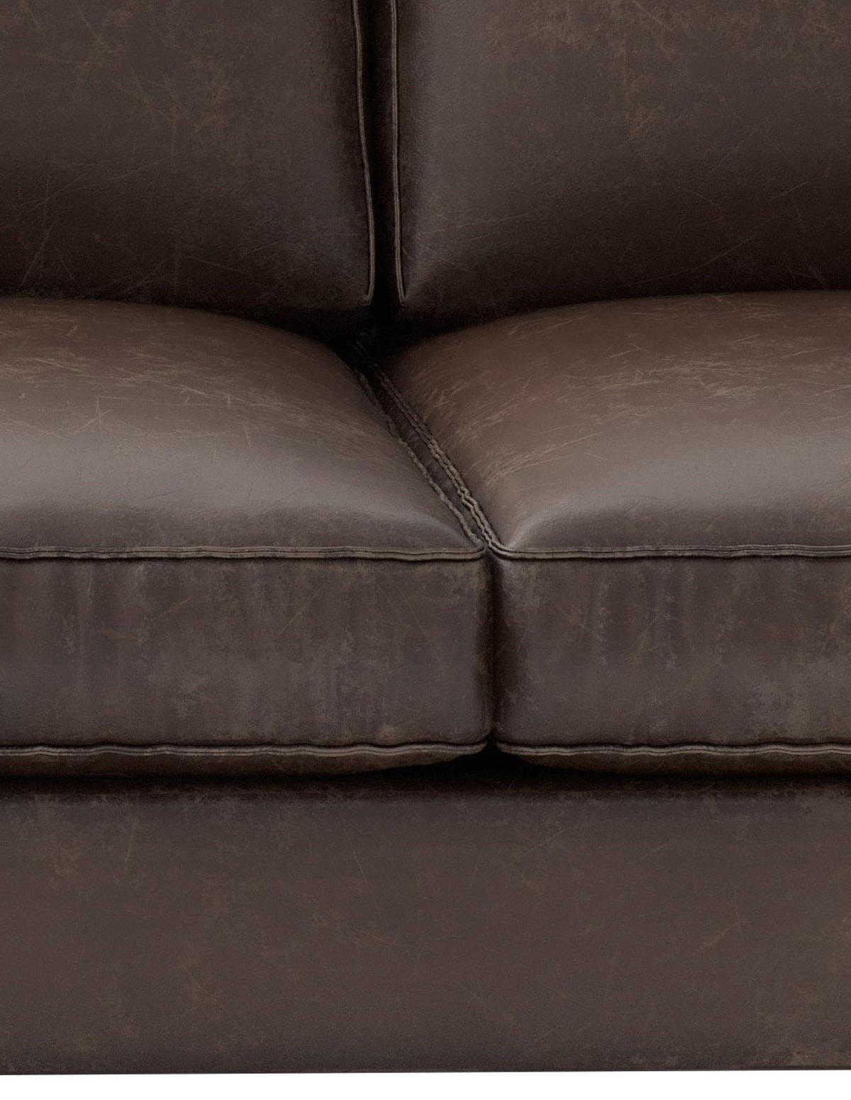 ECKSOFA Packo Kastanienfarben Lederlook, Flachgewebe  - Kastanienfarben/Schwarz, Design, Textil/Metall (160/265cm) - Livetastic