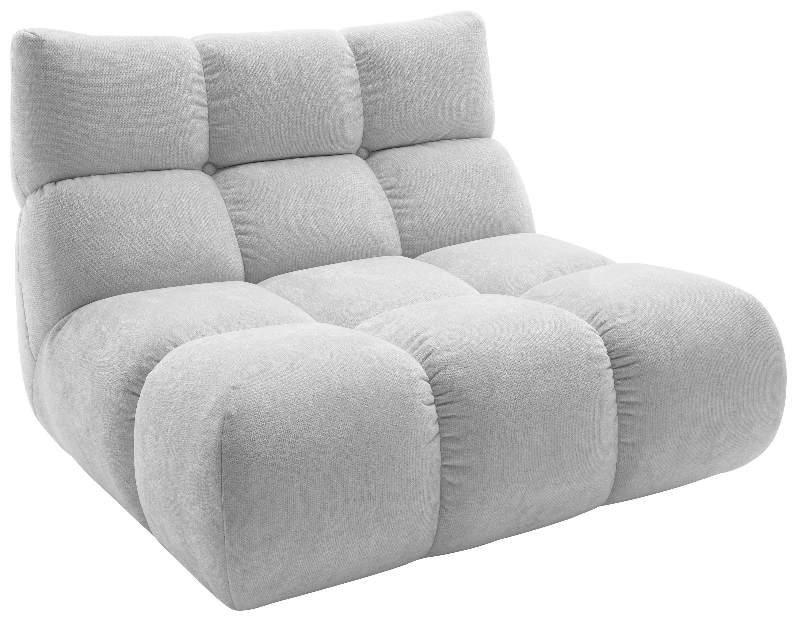 SESSEL Chenille Platinfarben  - Platinfarben/Schwarz, Design, Kunststoff/Textil (112/85/108cm) - Pure Home Lifestyle