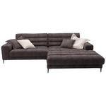 ECKSOFA Badia in Flachgewebe Braun  296/207 cm  - Schwarz/Braun, Design, Textil/Metall (296/207cm) - Dieter Knoll
