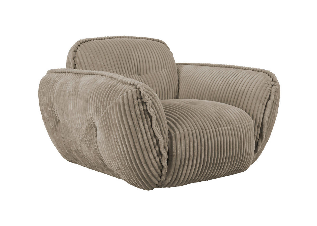 SESSEL in Cord Beige  - Beige/Schwarz, MODERN, Kunststoff/Textil (123/87/120cm) - Trendmanufaktur