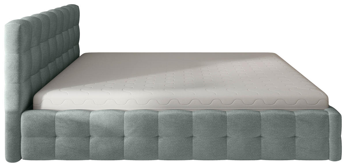 POLSTERBETT 160/200 cm,  in Hellgrau, gepolstertes Kopfteil, Lattenrost, Bettkasten,  - Hellgrau/Schwarz, MODERN, Holz/Kunststoff (160/200cm) - Chameo