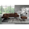 HOCKER Echtleder Dunkelbraun  - Chromfarben/Dunkelbraun, Design, Leder/Metall (96/45/80cm) - Livetastic