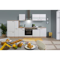 MODULKÖK UTAN VITVAROR 310/200/60 cm   i vit, ekfärgad  - stålfärgad/vit, Basics, metall/trämaterial (310/200/60cm) - Respekta