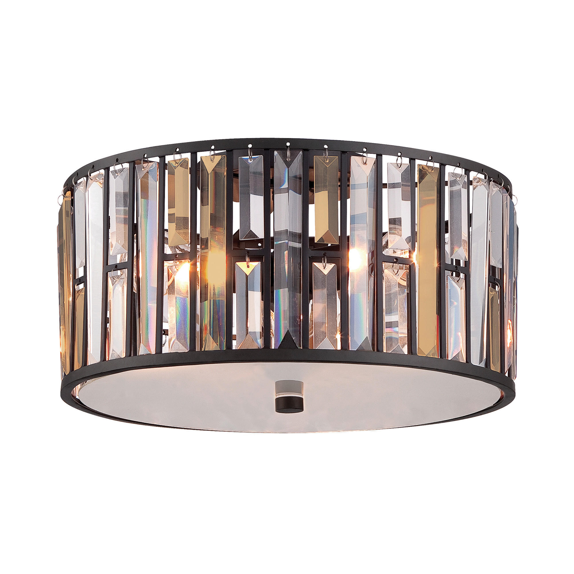 DECKENLEUCHTE  41.9/23,5 cm    - Bronzefarben, Romantik / Landhaus, Glas/Metall (41.9/23,5cm) - Elstead Lighting