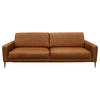 3,5-SITZER in Echtleder Cognac  - Cognac/Schwarzchrom, Design, Leder/Metall (207/85/92cm) - Livetastic