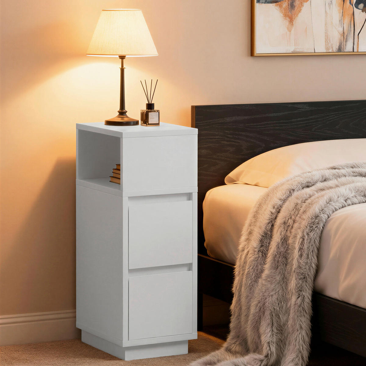 NACHTSCHRANKSET 25/65/30 cm  - Weiß, KONVENTIONELL, Holzwerkstoff (25/65/30cm) - Boxxx