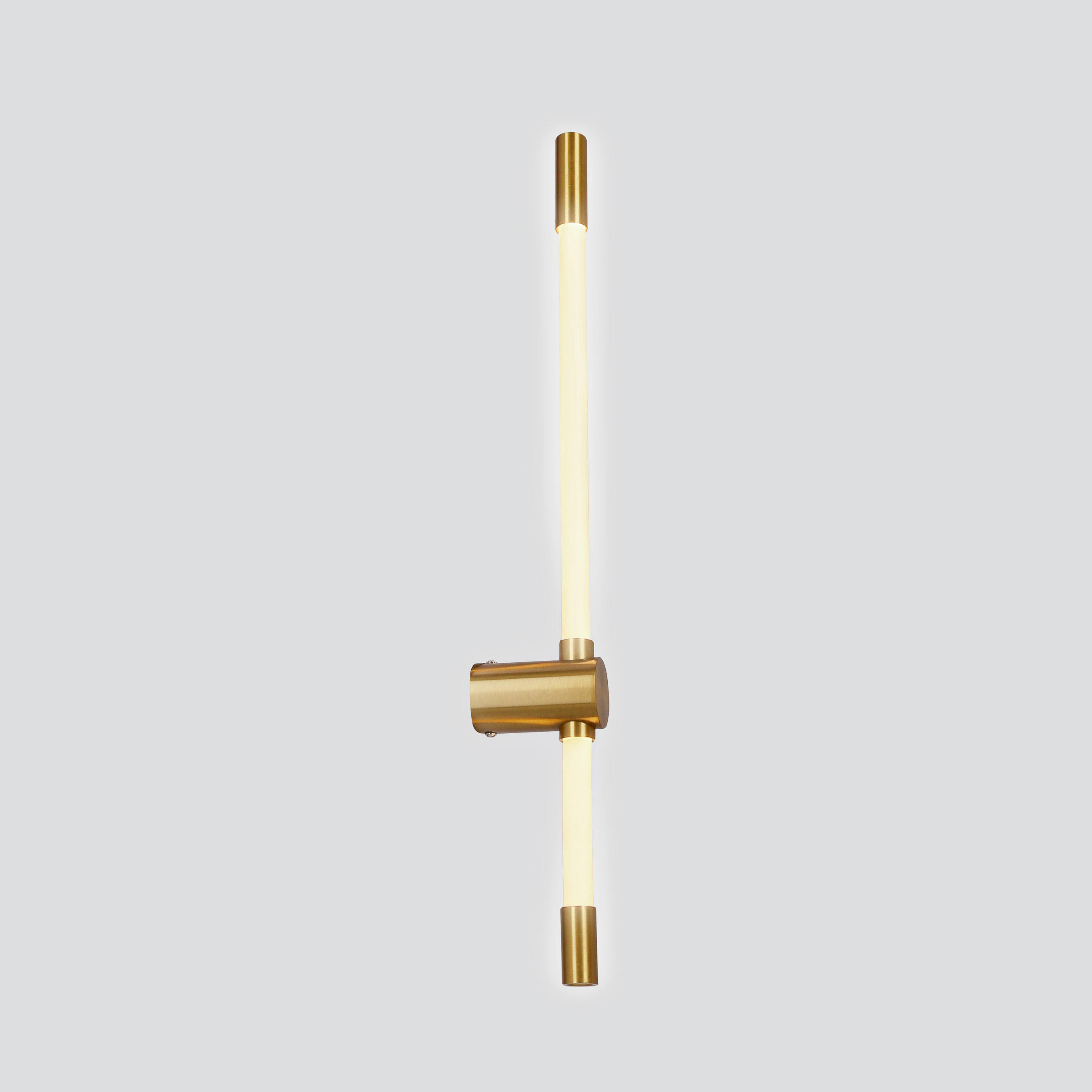 LED-WANDLEUCHTE 60.5/9/5 cm   - Messingfarben/Weiß, KONVENTIONELL, Kunststoff/Metall (60.5/9/5cm)