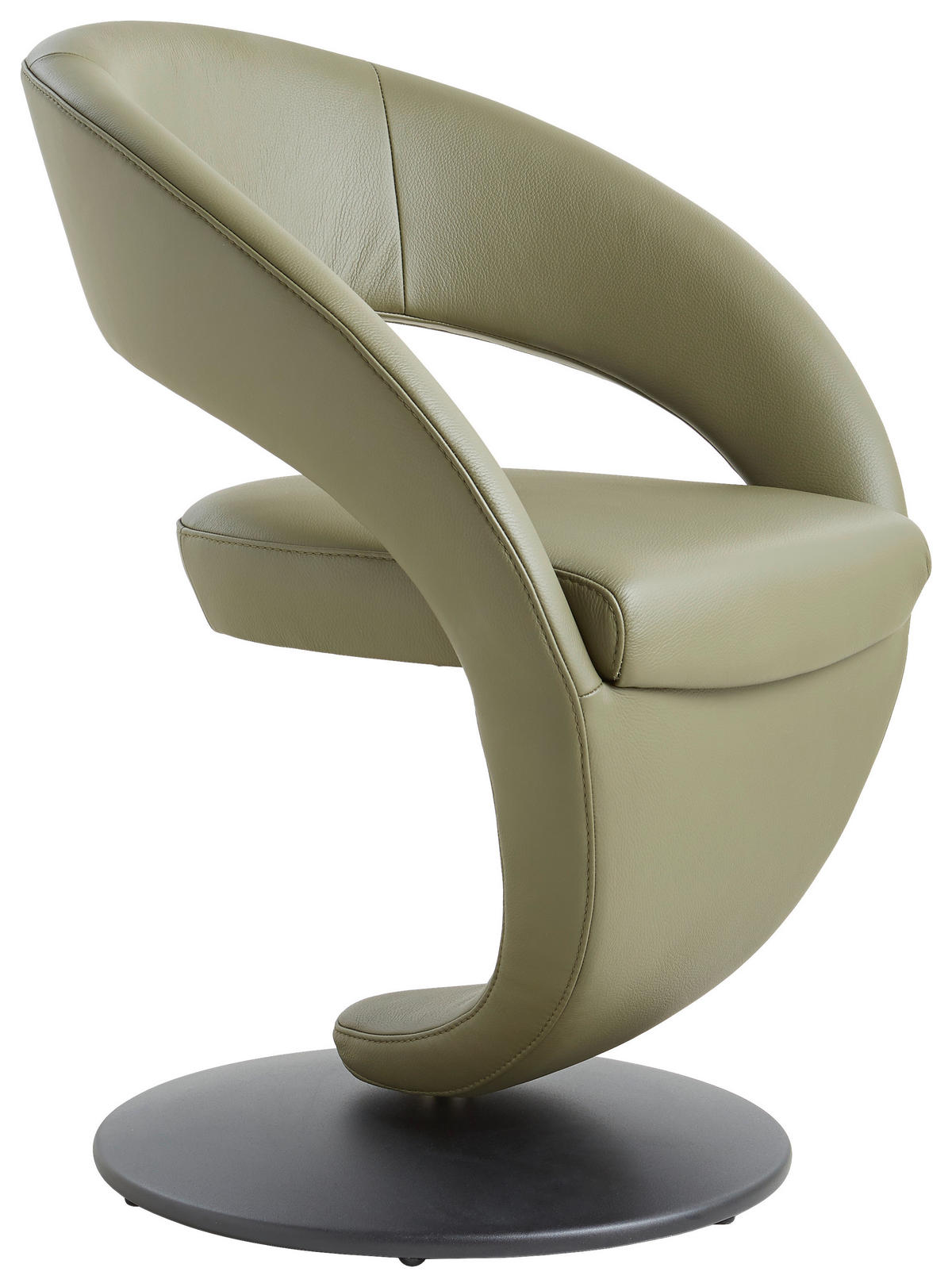 STUHL Echtleder Schwarz, Hellgrün  - Schwarz/Hellgrün, Design, Leder/Metall (62/86/61cm) - Moderano