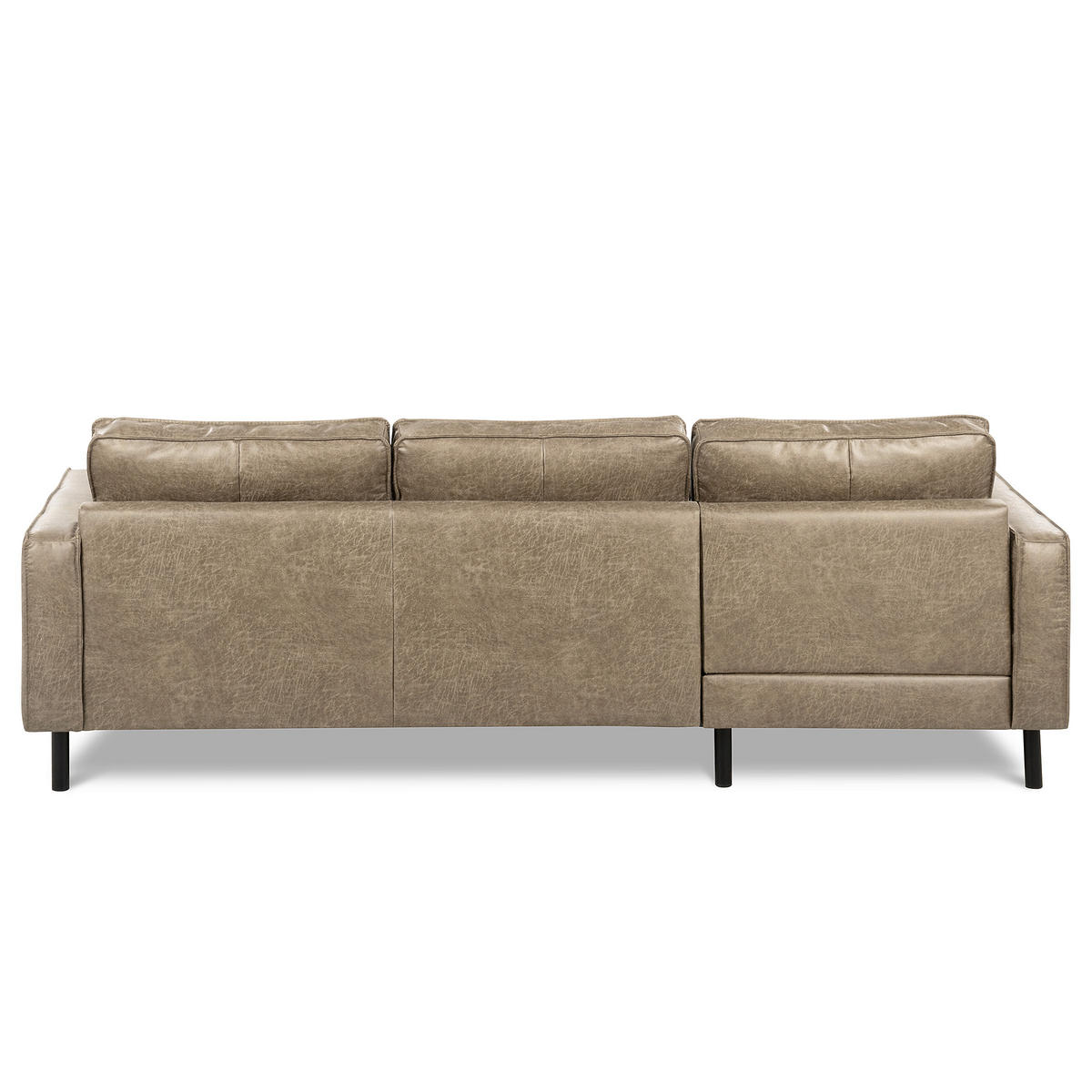 ECKSOFA Hellgrau Echtleder Lederlook Bettkasten, Schlaffunktion, Rücken echt  - Hellgrau/Schwarz, Design, Leder/Textil (166/238cm) - Livetastic