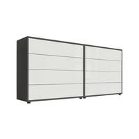 SIDEBOARD Mailand Set 1  in 158/73/33 cm  - Weiß Hochglanz/Anthrazit, MODERN, Holzwerkstoff/Kunststoff (158/73/33cm) - MID.YOU