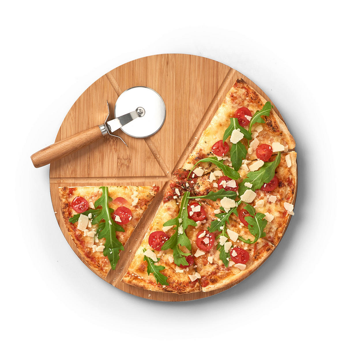 PIZZASET  - Naturfarben, Basics, Holz (32/32/1,5cm) - Zeller Present